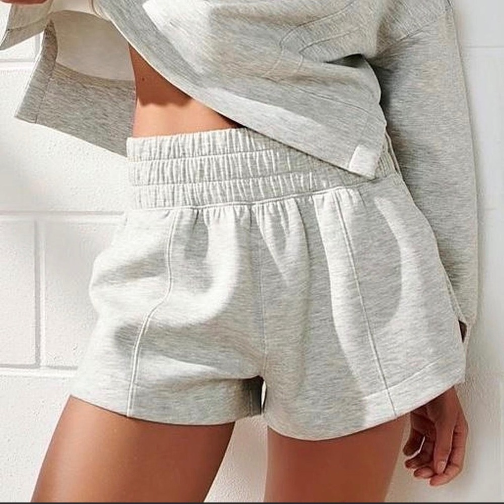 YPB Abercrombie NeoKnit Active Shorts Heather Gray XL Womens Gym Athleisure